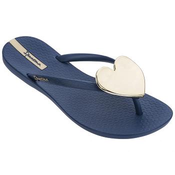 Ipanema Flip Flops Women Maxi Heart Gold Navy 416029EHQ Ireland